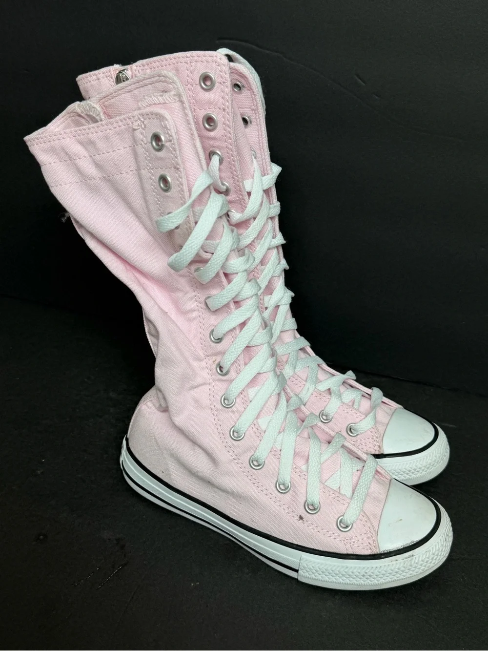 Converse Chuck Taylor All Star XX Size 1 Girls Pink Sneakers Lace Up Zipper